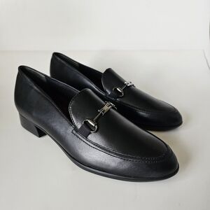 Munro Loafers Womens Black Leather Harrison II Casual 7.5 Narrow Shoes